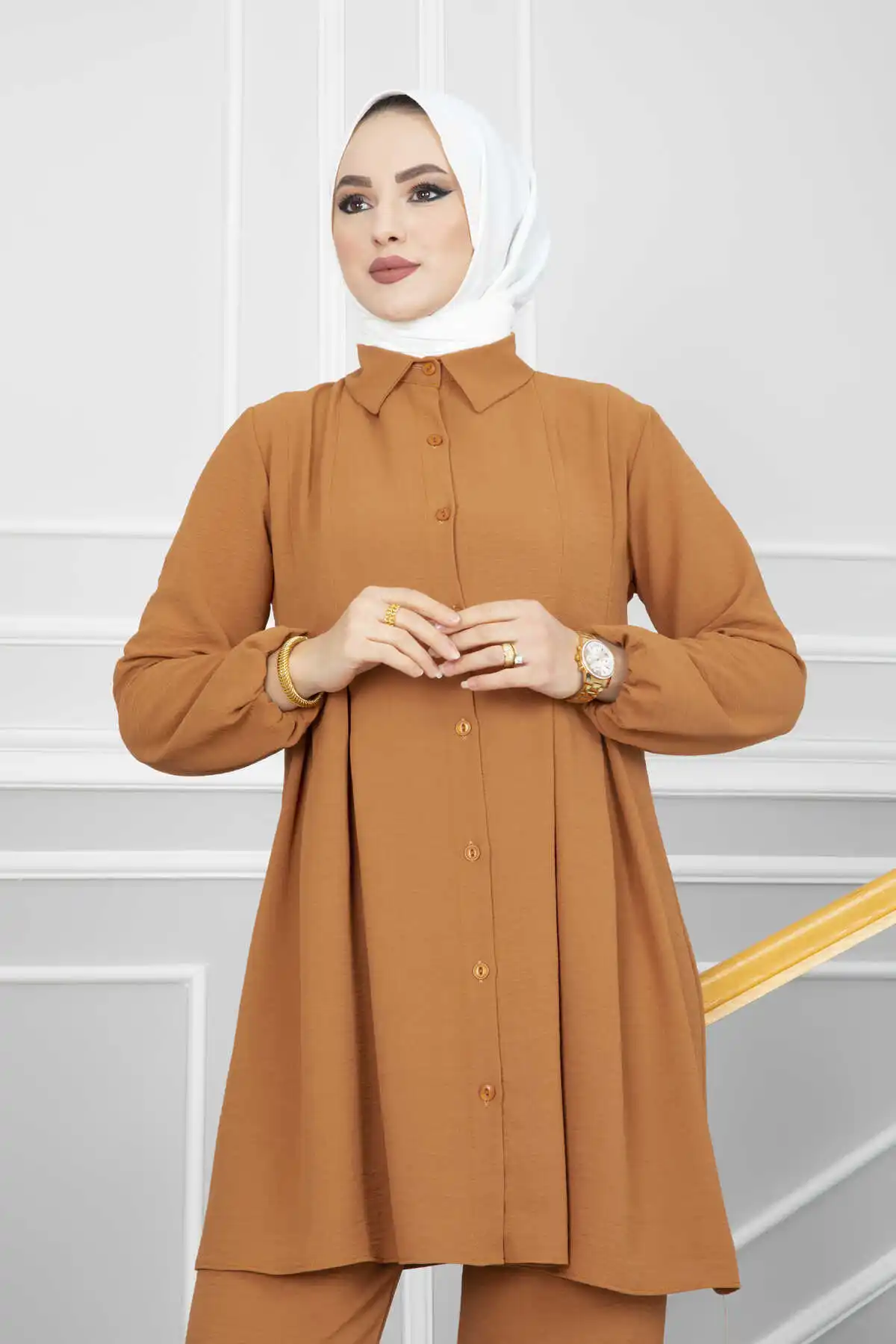 Hijab plisado para mujer, traje doble de Ramadán, vestido musulmán turco Abaya de Dubai, conjunto de ropa islámica de caftán, 2 piezas Ramadán Eid