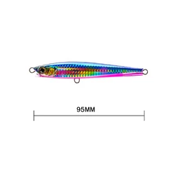 Señuelo de pesca Wobbler de pececillo, Jerkbait de hundimiento de fundición larga de gran tamaño, cebo duro Artificial, cebo de lubina para pesca en el océano, 9,5 cm, 40g