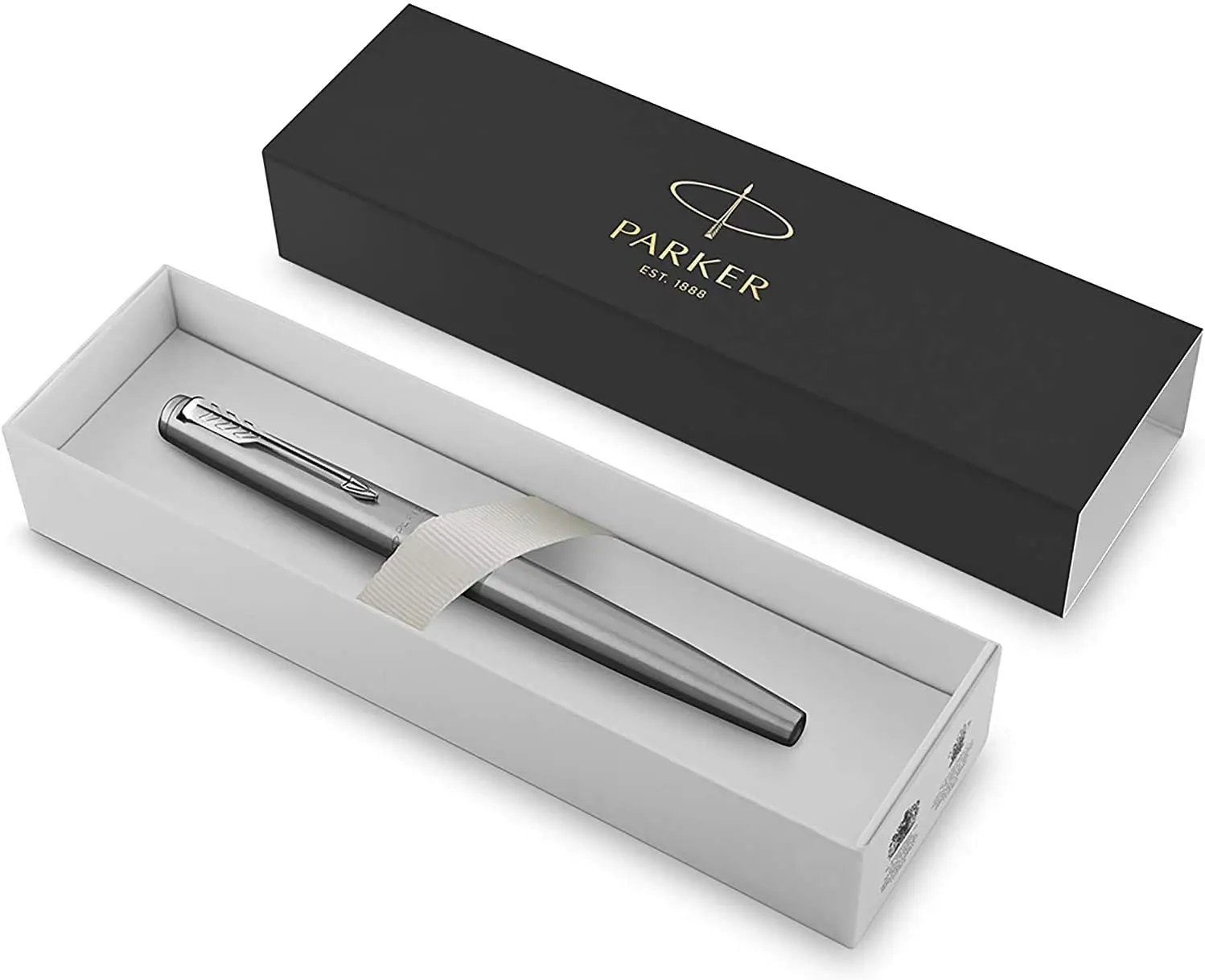 Parker Jitter Fountain Pen, Stainless Steel Body, Medium Point, Blue Ink, Include Gift Box, Best Fountain Pen, Perfect Write