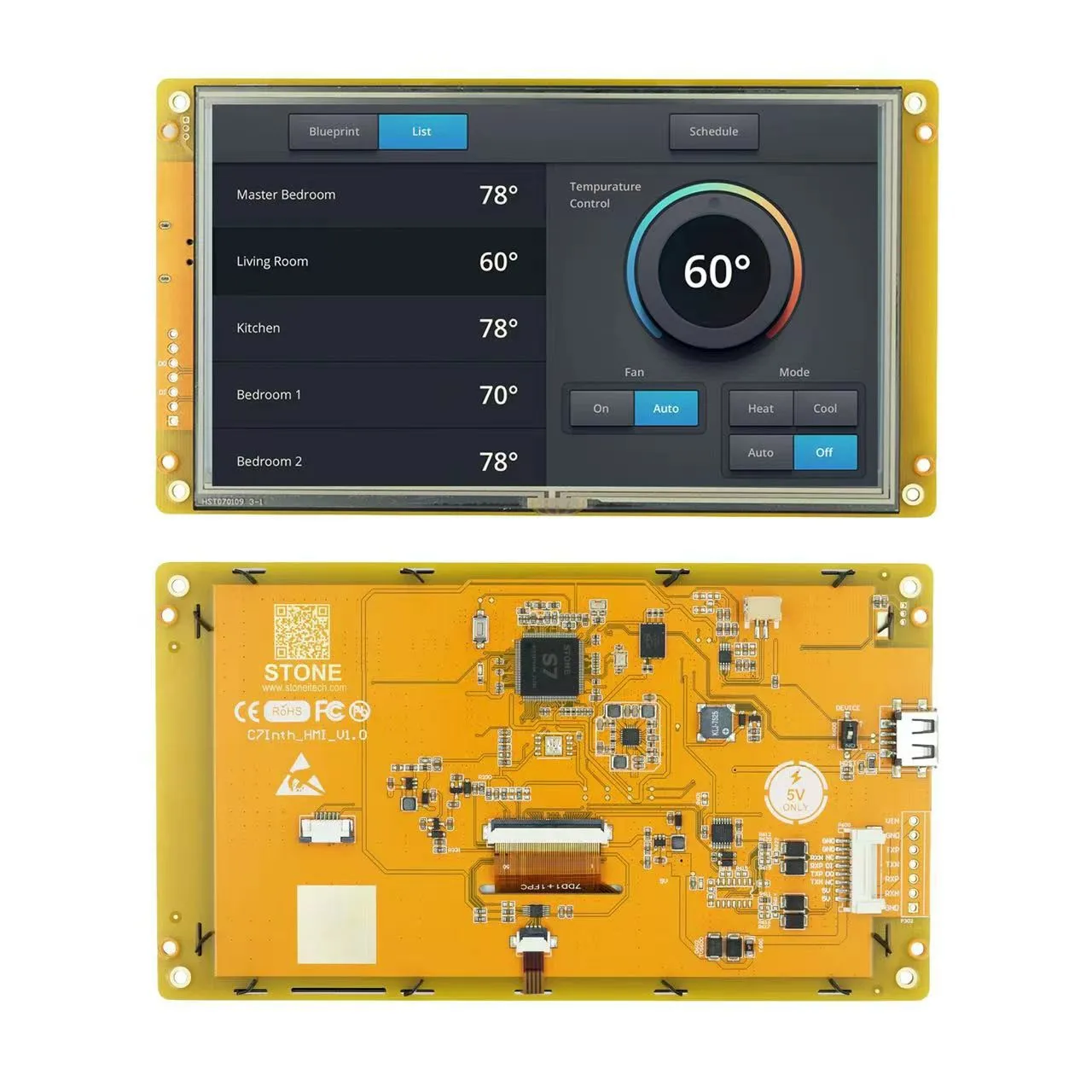 7.0 Cal Smart HMI bezpłatne oprogramowanie GUI, które sprawia, że programowanie jest szybkie i łatwe dla inżynierów. Ekran dotykowy LCD może łatwo