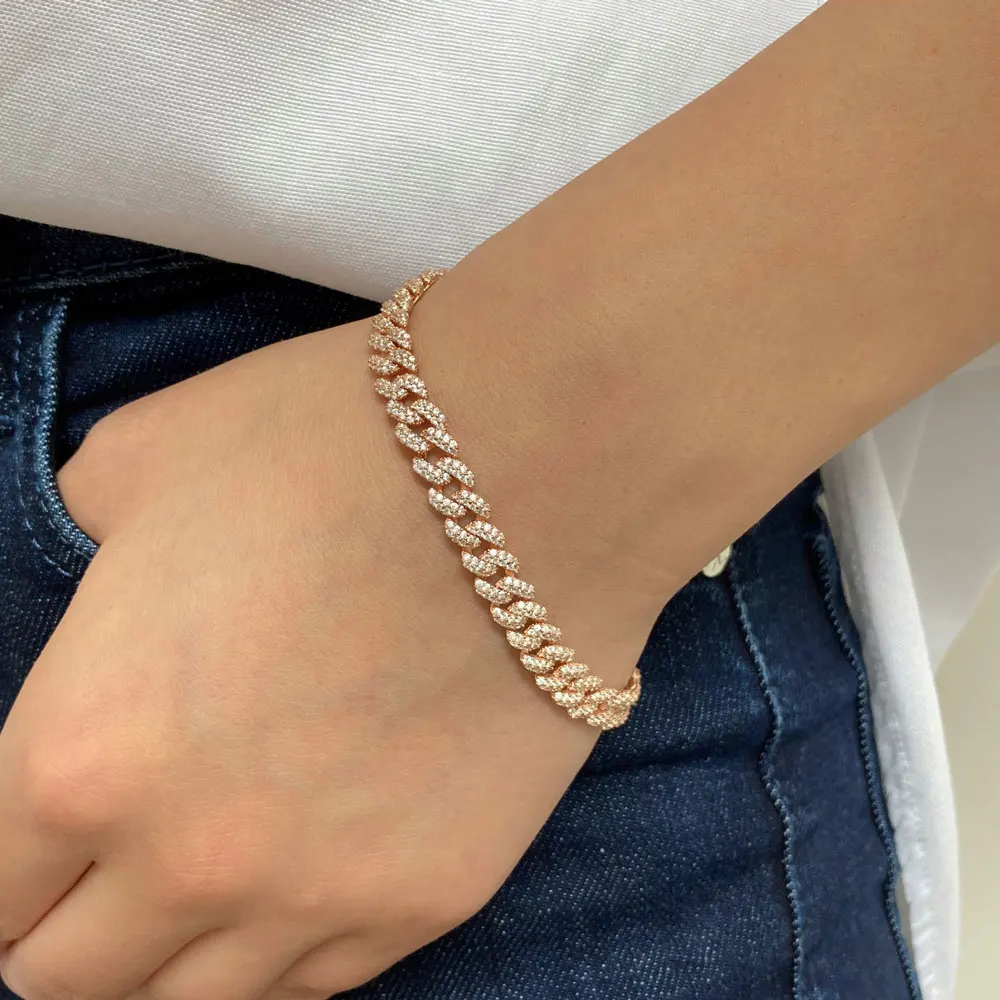 New Fashion Luxury Chunky Link Bracelet For Men Women Silver 925 High Quality Gift Cubic Zircon Special Hiphop Party Jewelry