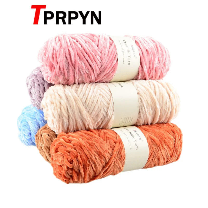 TPRPYN 1PC 100g 110M Chenille Yarn For Knitting Velvet Texturized Knitted Crochet Yarn Soft Warm Line Threads To Knit Needlework