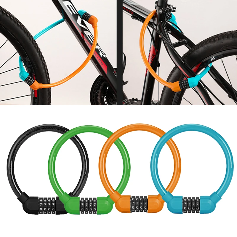 4 Colors Bike Lock 4 Digit Code Combination Bicycle Lock Bicycle Security Lock MTB Portable Anti-theft Lock