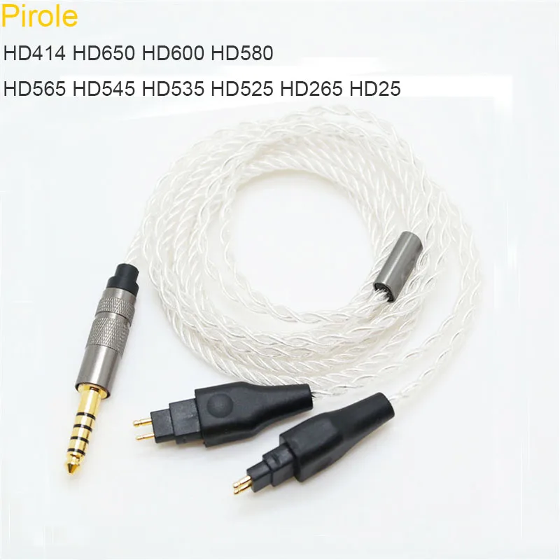 For Sennheiser Replacement Headphone Cable HD414 HD650 HD600 HD580 HD565 HD545 HD535 HD525 HD265 4.4 Balanced Audio Cable