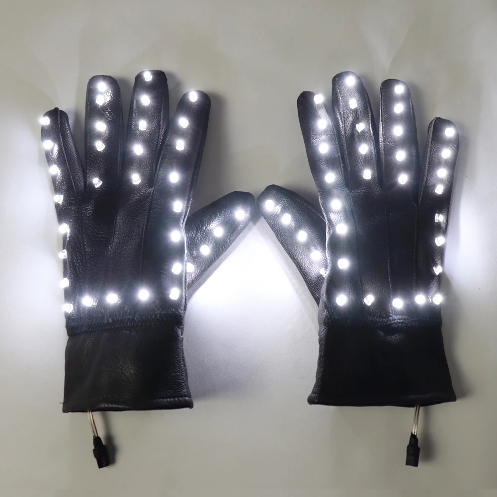 Led Gloves Stage Show Props LED Light Up Glasses Glow Party Supplies Led Light Neon Gloves For Michael Jackson Dance