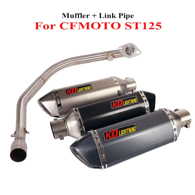 

ST125 Motorcycle Exhaust System Muffler Silencer Tip Connection Link Pipe Slip on for CFMOTO ST125