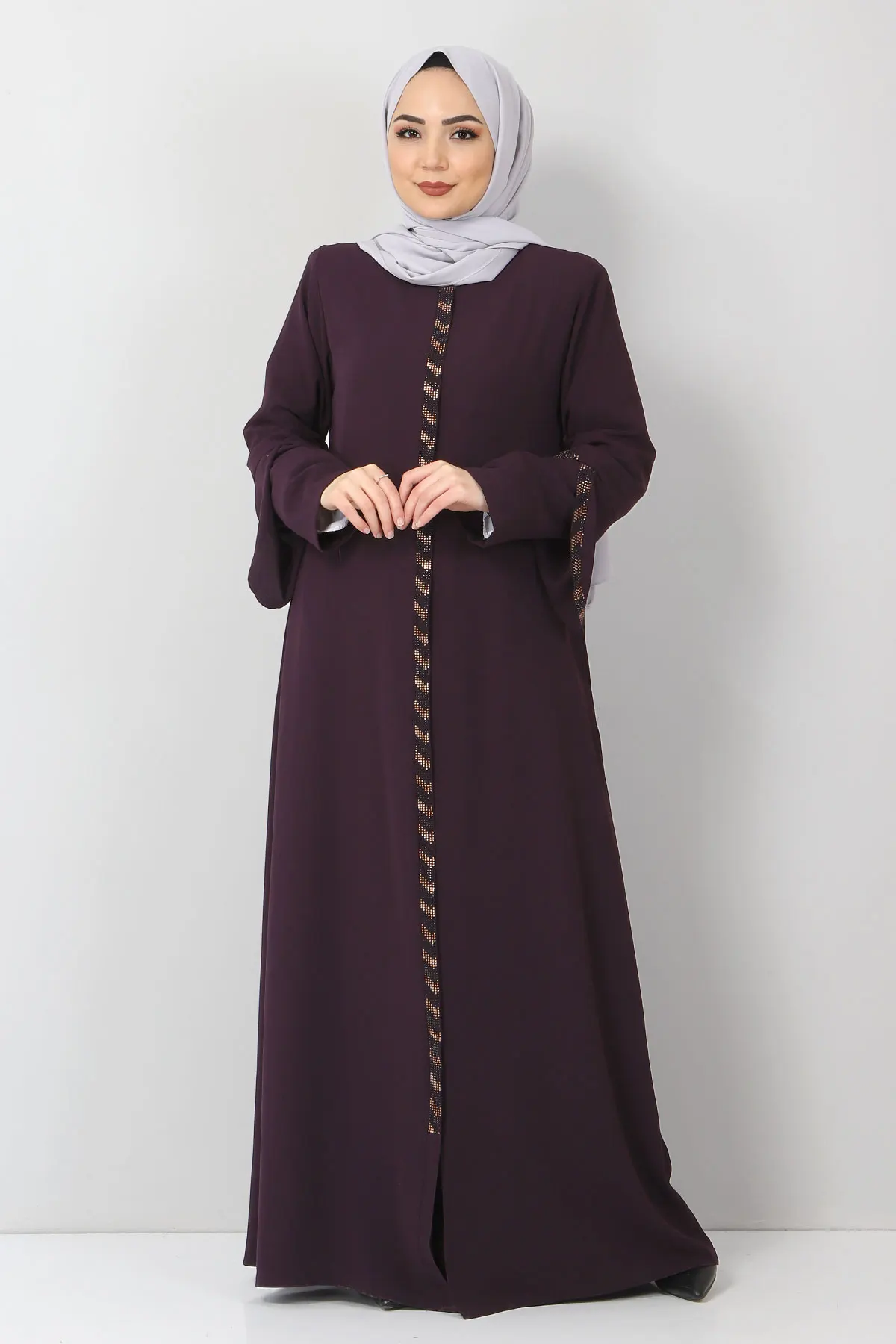 Abaya Women Hijab clothing Stone Detailed Abaya Muslim Abaya Dress Maxi Kaftan dresses for women skirt Turkey 2055