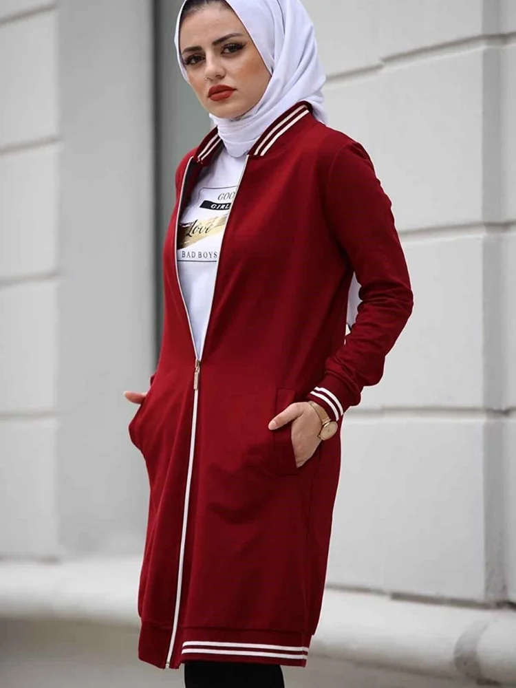 Women Burgundy Sports Triple Suit suit Turkey Muslim women tunic women fashion seasonal Muslim fashion Islamic clothing