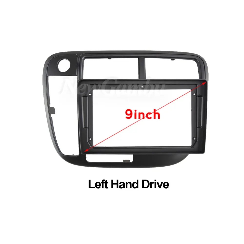 Double 2 Din 9 Inch Car Fascia Frame for HONDA CIVIC EK3/EK4/EK9 19981999 2000 Frame GPS Android Mount Kit Trim Panel Dash Bezel