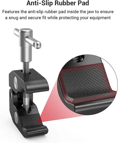 Imagen 2 del producto SmallRig Super Clamp Paquete de 2 piezas con rosca de 1/4"" y 3/8"" para cámaras/luces/paraguas/ganchos/estantes/placa de vidrio/barras cruzadas 2058