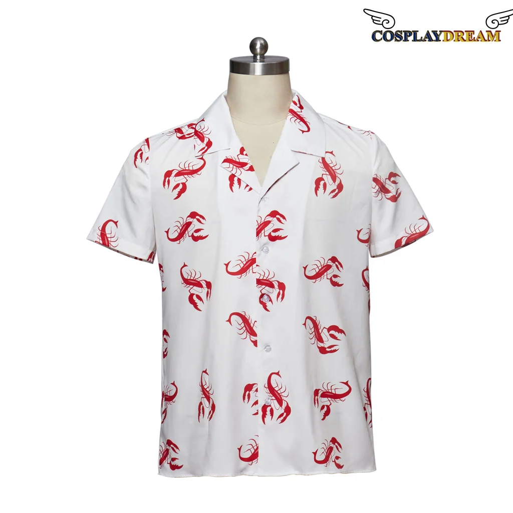 Seinfeld Cosmo Kramer Lobster Shirt White Shirt Adult Mens Hawaiian Shirt Casual Beach Shirts Short Sleeves