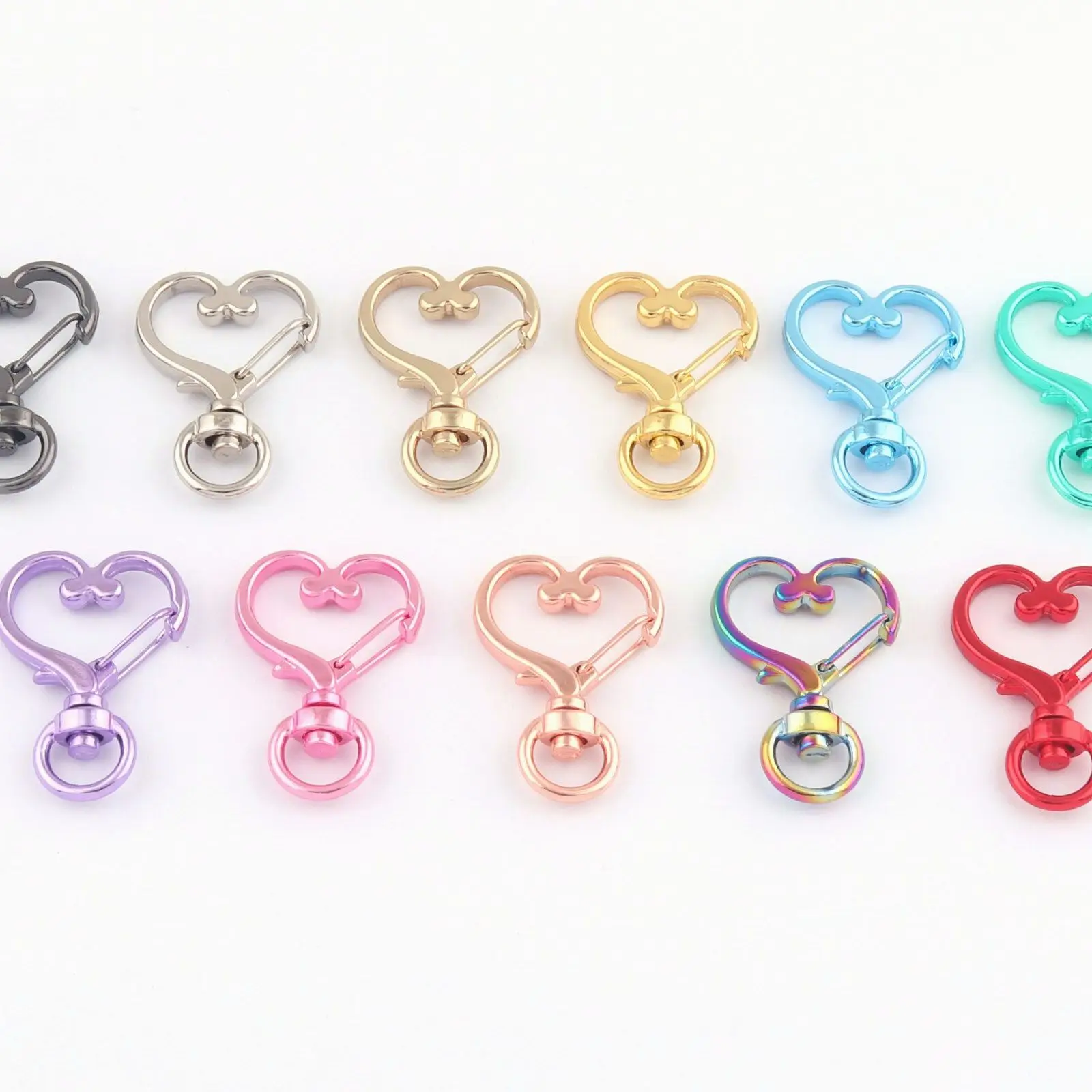 

8mm Pink Heart Swivel Clasps Claw Lobster clasps Trigger Clasps Dog Collar Supply Handbag Clasps Metal Trigger Lanyard Hook