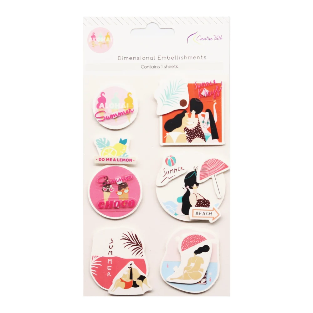 

Creative Path Dimensional 3D Stickers Paper Plastic Embellishments Self-Adhesive DIY Scrapbooking Cardmaking Journal Decoration