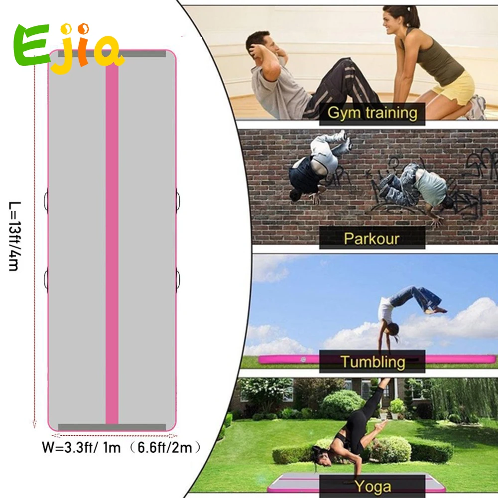 

4X1mx10cm Air Track Gymnastics Mat Inflatable Airtrack Tumbling Mat For Home Use Yoga Outdoor Training