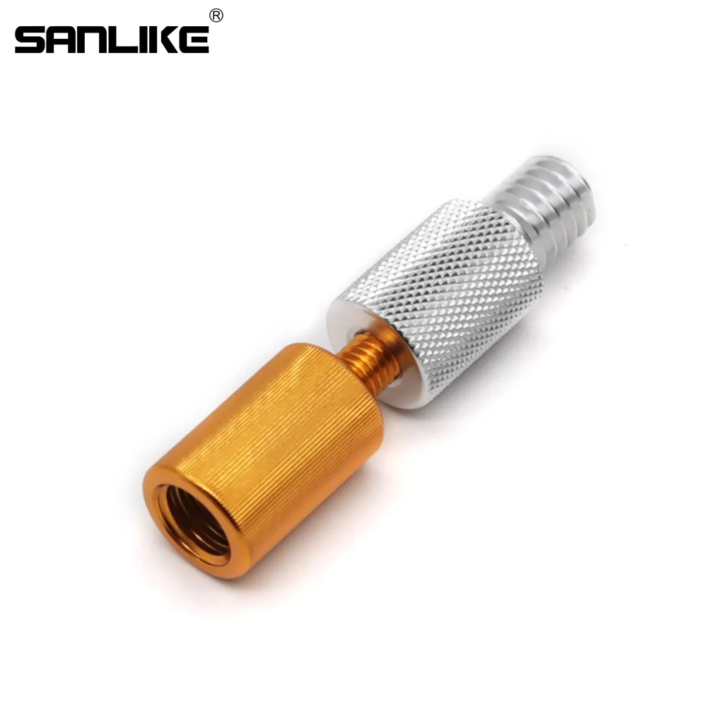 SANLIKE Landing Net Head Adapter Folding Joint Connector Gold 1pcs M8 to M12 or M12 to M8 Aluminium Alloy Fishing Accessories