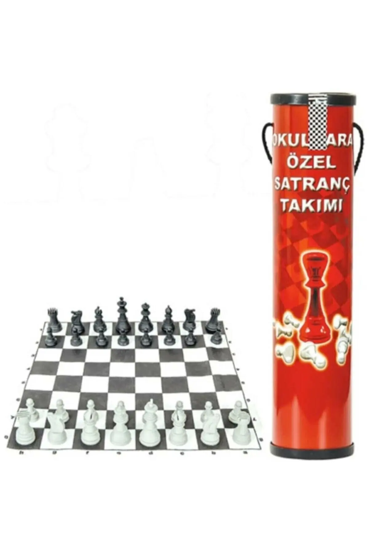 School Type Tournament Chess Set Pieces and Roll-up Chess Board Game Chess Set Figure Mat Player Brain intelligence developer