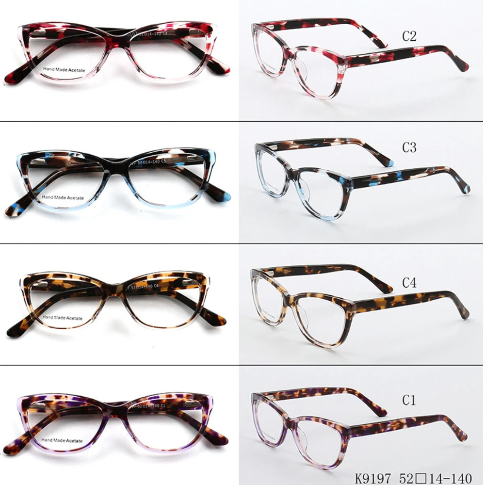 Women Round Tortoise Eyeglasses Frames for Women Cat Eye Glasses Frames Leopard Print Pattern Fashion Retro Red Blue Rx Eyeglass