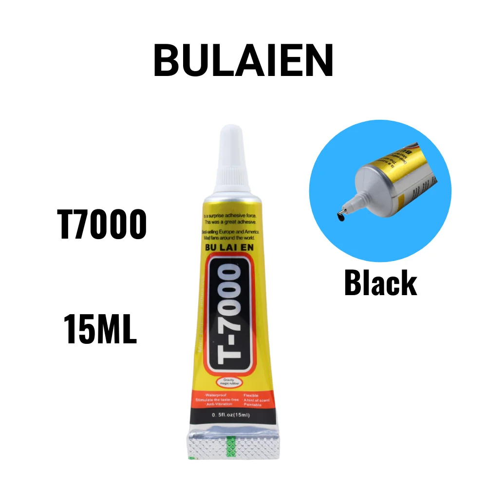 100PCS Bulaien T7000 15ML Black Contact Phone Repair Adhesive Electronic Components Glue With Precision Applicator Tip