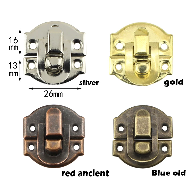 5 sets of 10pcs Antique Hasps Iron Lock Catch Latches for Jewelry Box clasp   Suitcase clasp   Clip Clasp Wood Wine Box Latch
