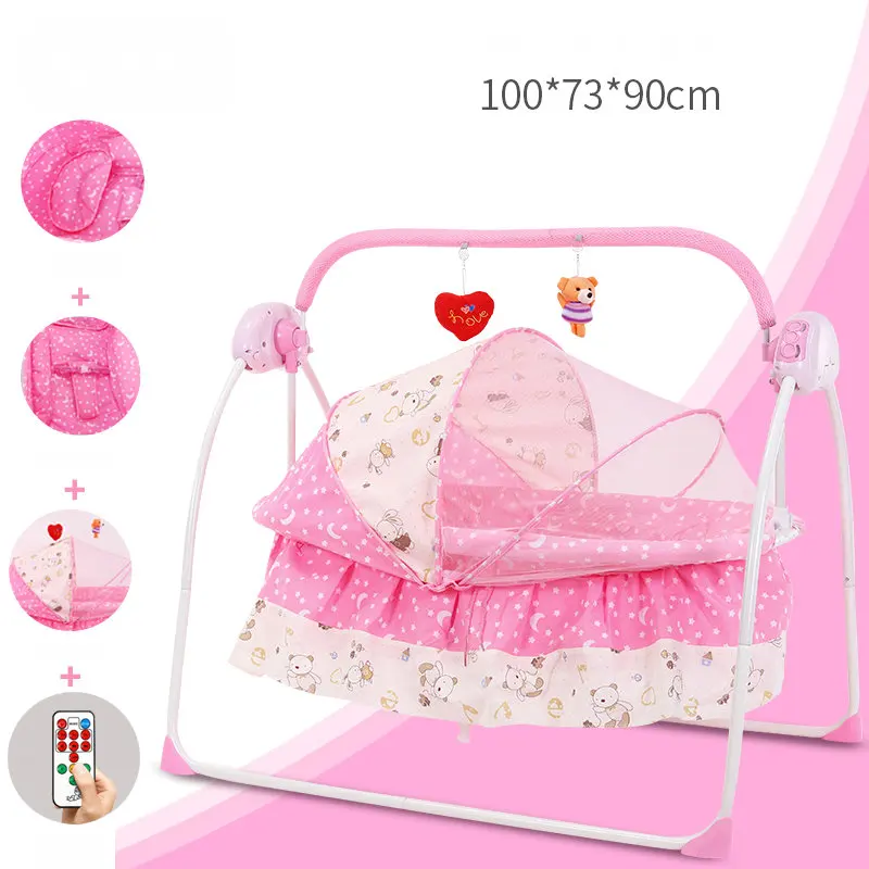 Electric Baby Rocking Bed, Intelligent Newborn Crib, Soothe Toddler to Sleep, Suitable for 0-24 Months Infant