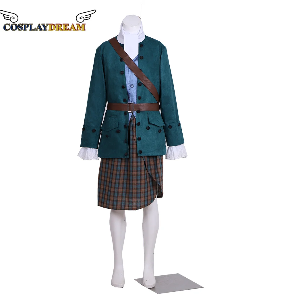 

Cosplaydream TV Outlander Season 1 Jamie Fraser Brown Plaid Costume Men's Scottish Skirt Outfit Custom Made