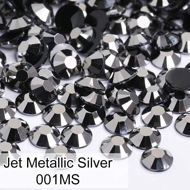 Black Resin Rhinestones Flatback Bulk For Tumblers Clothes Round Gems Cabochon Acrylic Crystals No Hot Fix Decorative Stones