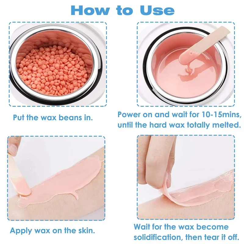 Electric Wax Heater Single Pot Depilatory Wax Warmer Machine Facial Skin Waxing Kit Hair Removal Tool Hand Feet Spa Epilator