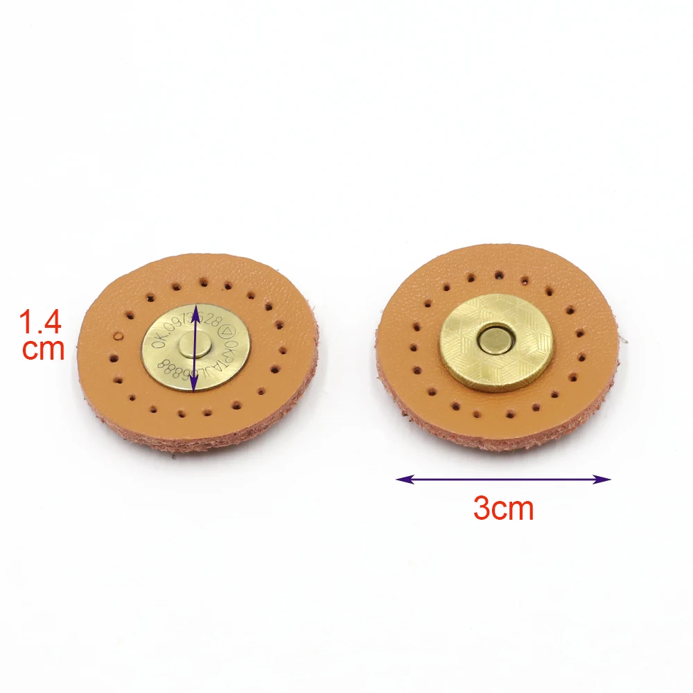 Hebilla magnética para bolso de cuero genuino, botones a presión, cierre de retales hecho a mano, accesorio para cartera, 5 Juegos, KZ0268