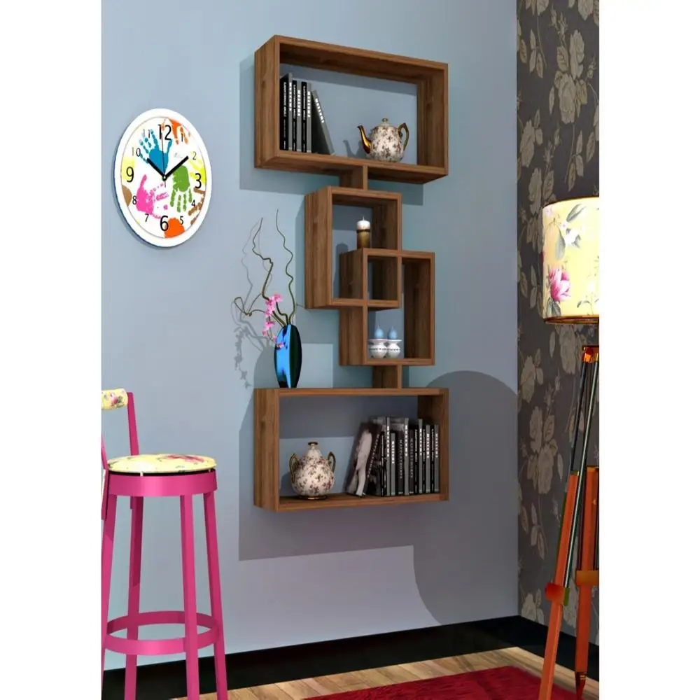 Shelf&Shelf MADE IN TURKEY Modern Shelf 4 Color Options Living Room Wood Wall Book Holder Organizer Bookshelf Rack Bookcase image 2