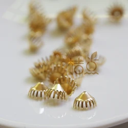 DIY Supply-40 Pieces Raw Brass Finding Bead Caps-7x5mm (4426C-Q-56)