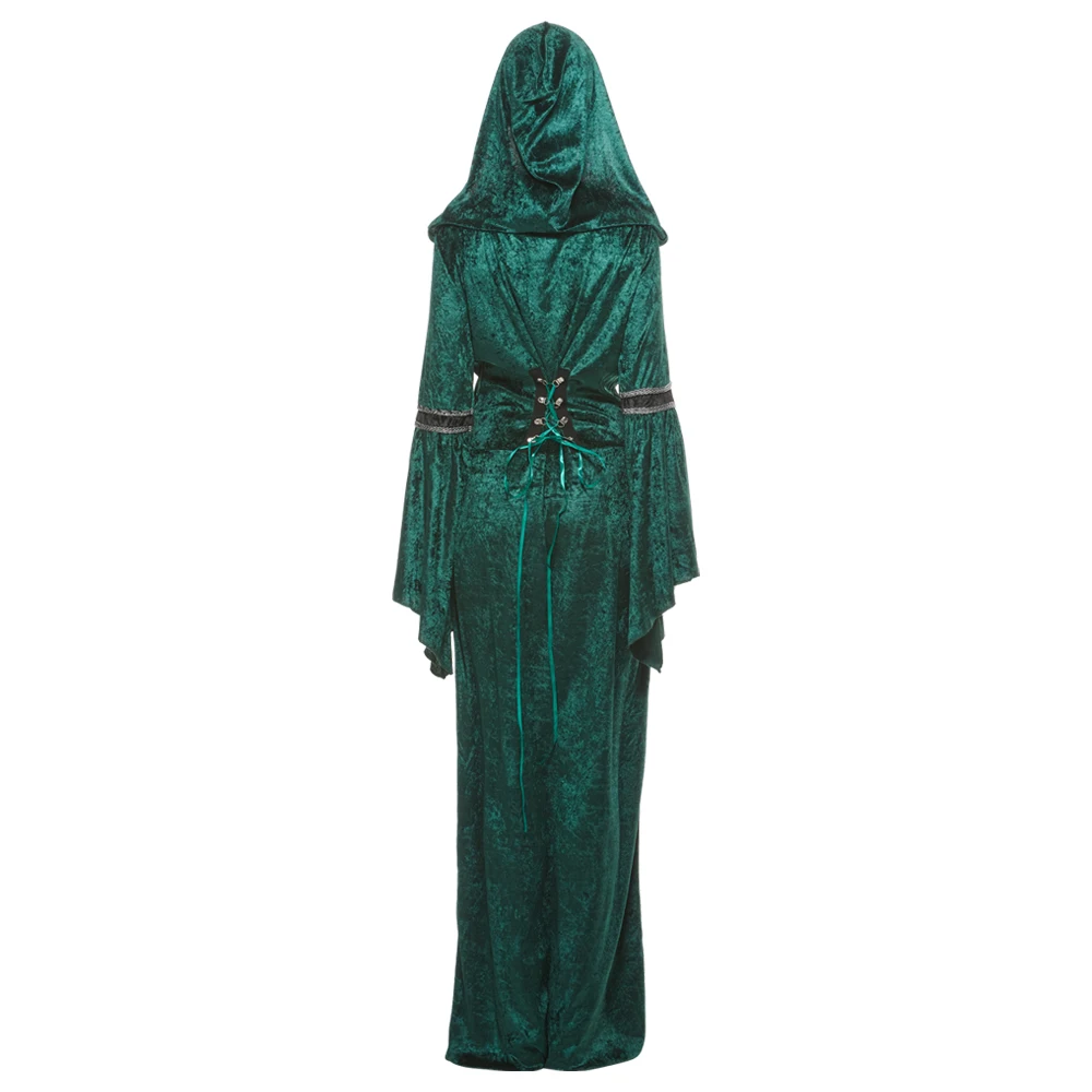 Snailify Halloween Costume For Women Medieval Jade Witch Costume Renaissance Prophet Cosplay Outfit Carnival Purim Goddess Dress