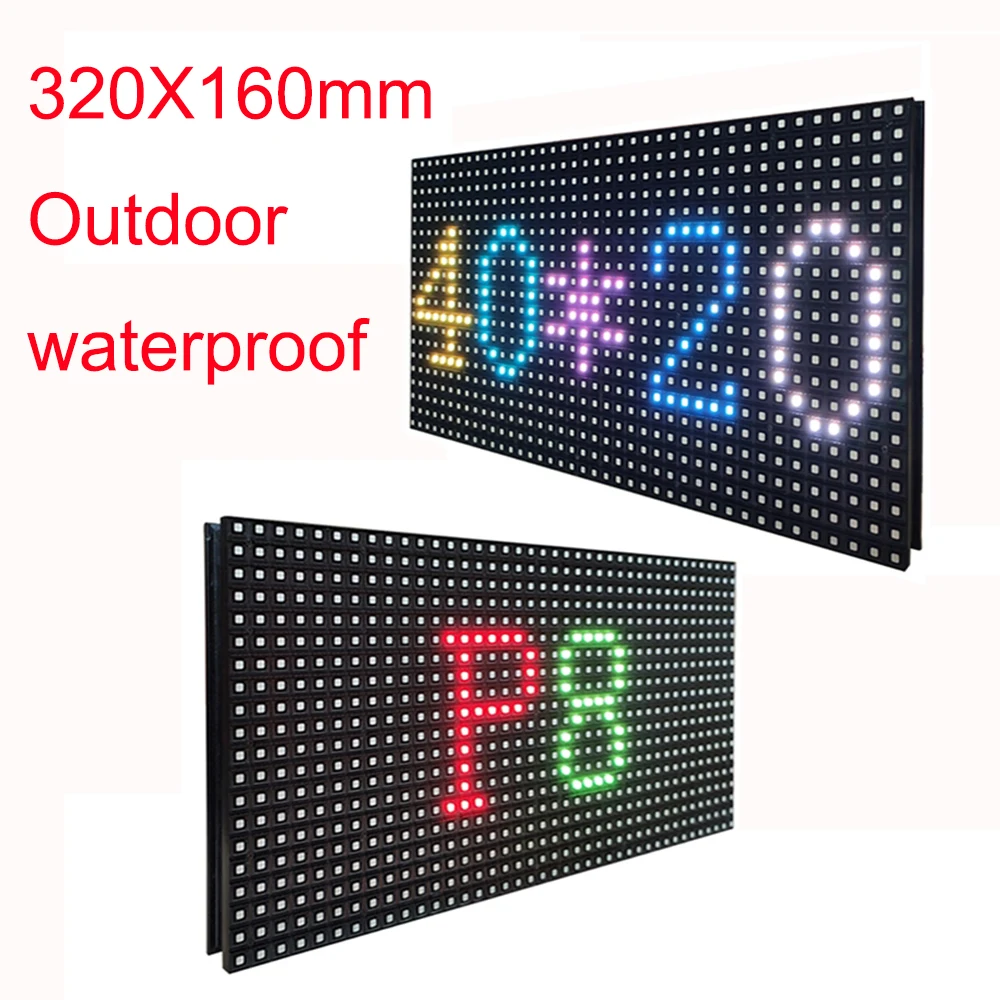 

p8 outdoor 320*160 module waterproof point is 40*20 full color for advertising, etc.