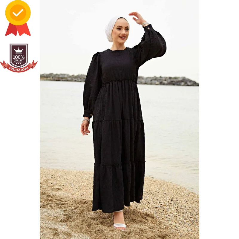 Bicycle Collar Seasonal |NEW SEASON| Women's Long Muslim Dress Kaftan Dubai Abaya Girl Hijab Dress Caftan Islamic Gift