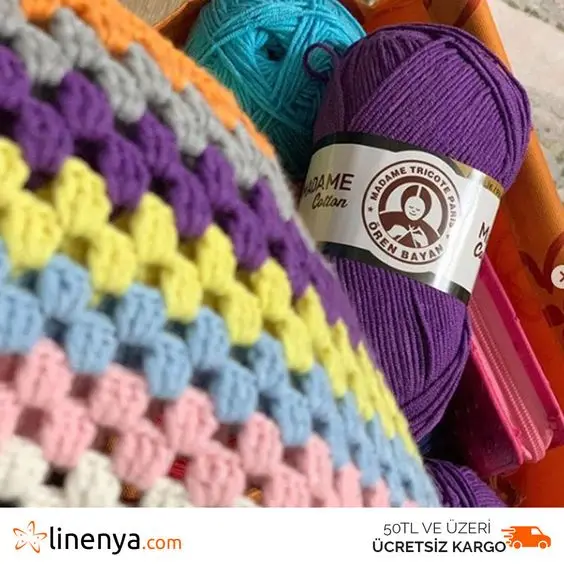 Cotton Knitted Yarn - 29 Color Options - 280 Meters(100gr) - Ören Bayan Madame Cotton - Acrylic - Sweater - Cardigan - Amigurumi - Doll - Shawl - Home Textile - Accessory Materials - Hat - Vests- Booties - DIY