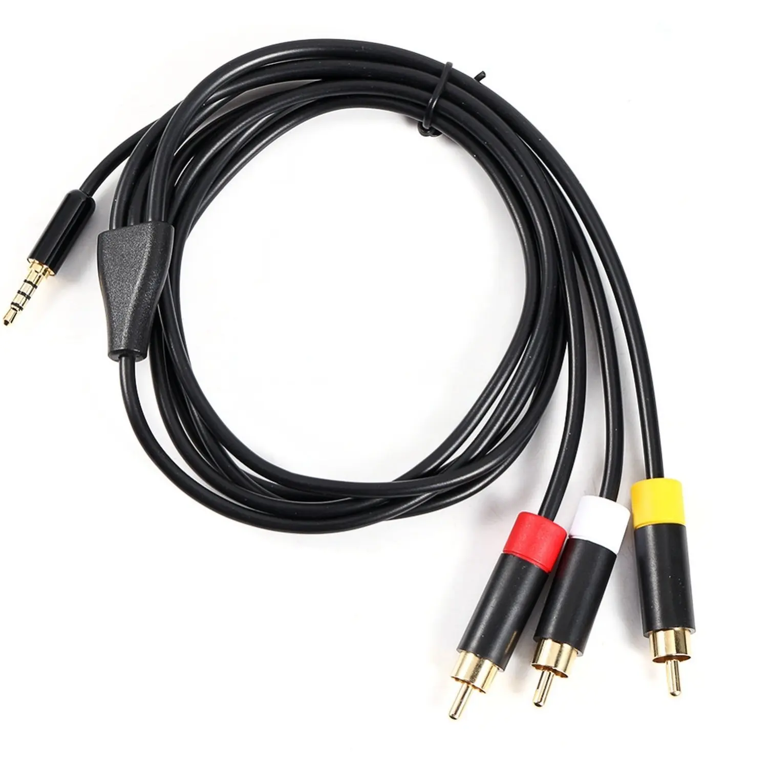 3,5mm-jack naar 3 RCA AV audio-video-adapterkabel voor videocamera's, dvd-spelers en tv's