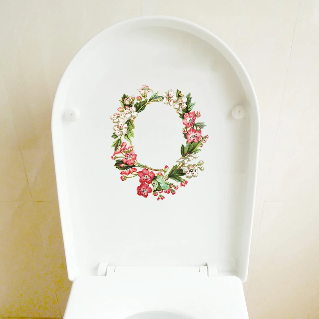 Three Ratels QCF241 Elegant wreath sticker celebration decoration coffee shop door paste toilet Decal