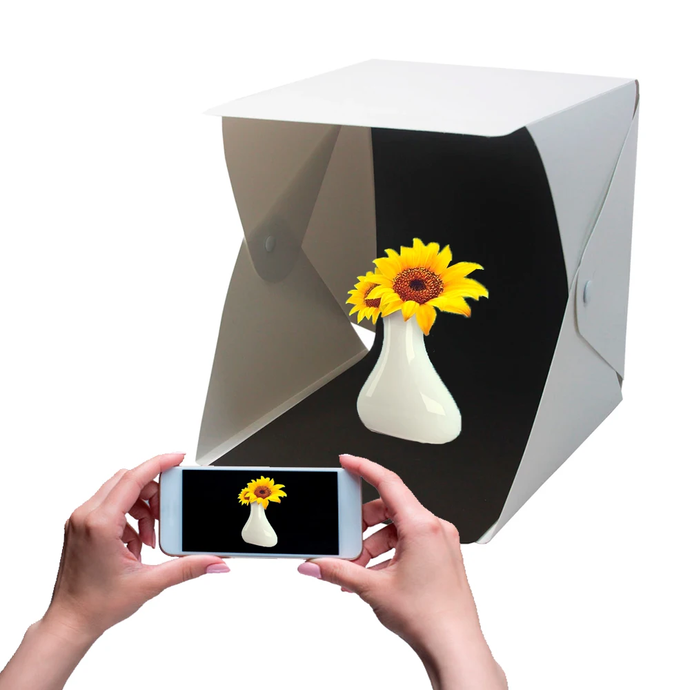 Light box Professional Photography mini Photo Studio Photo box with Black White Background USB light box Foldable light