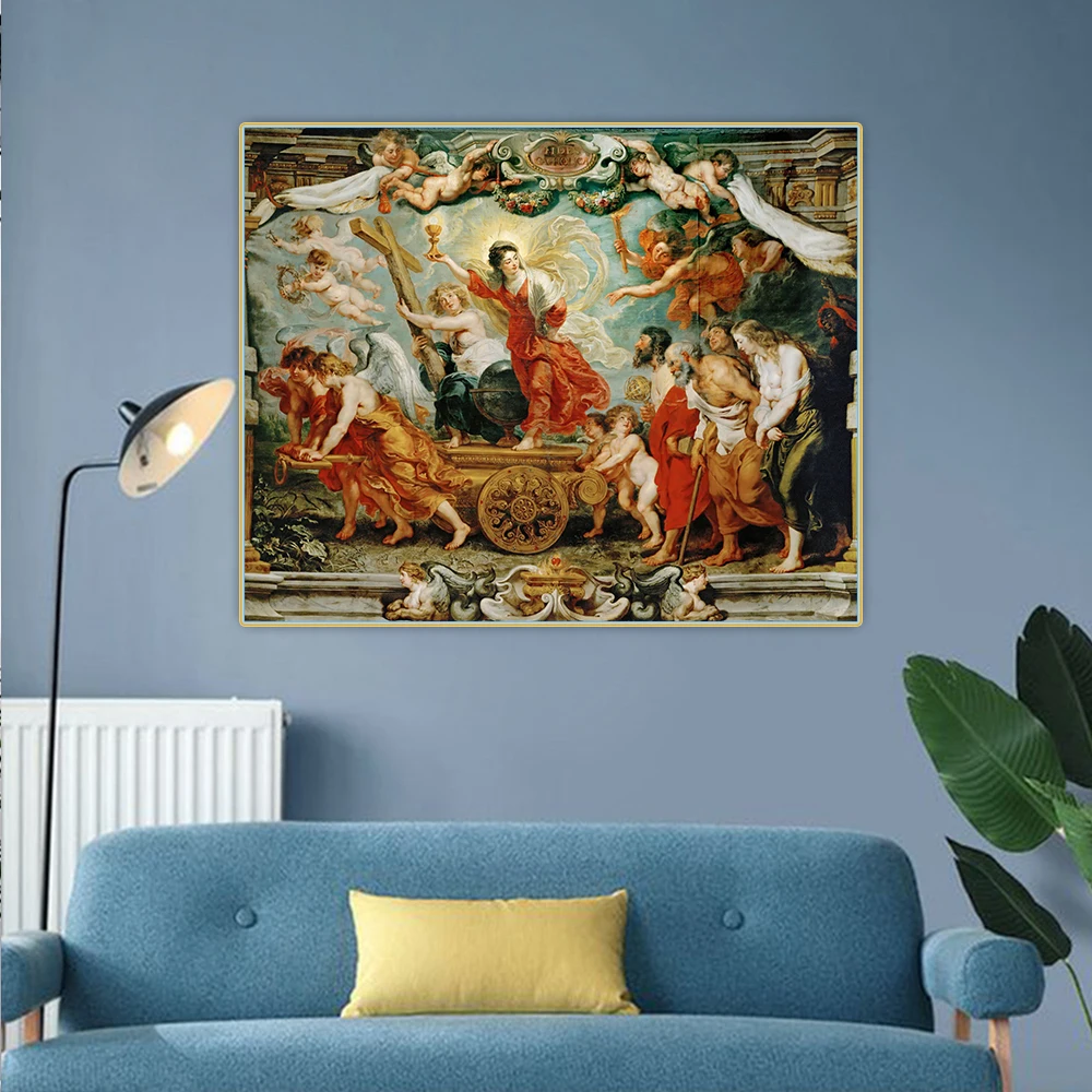 Citon Peter Paul Rubens《The Triumph of the Church 》Canvas Art Oil Painting Artwork Decorative Picture Wall Decor Home Decoration