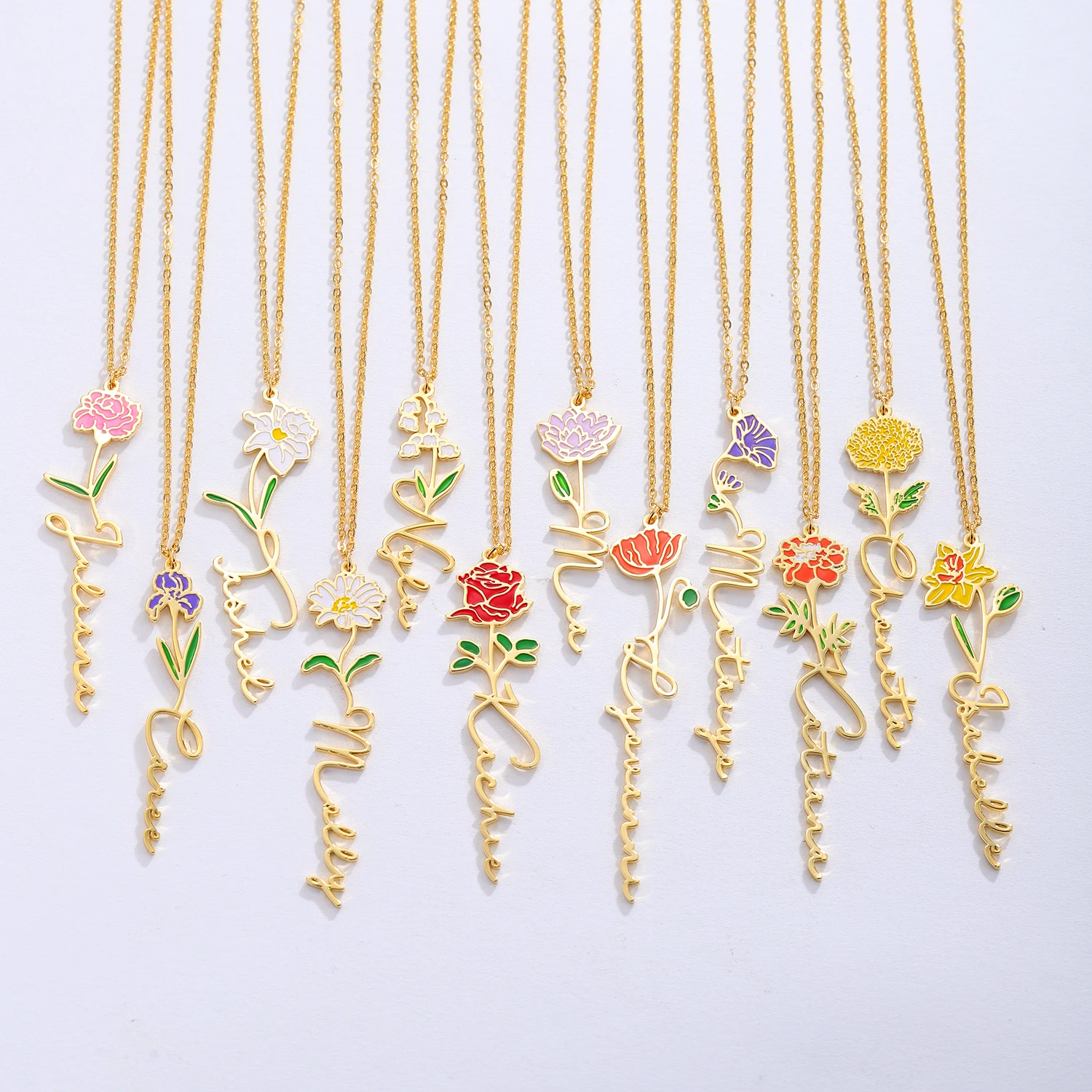 Kalung Nama Yang Dipersonalisa - Birth Flower Necklace ulasan dan harga