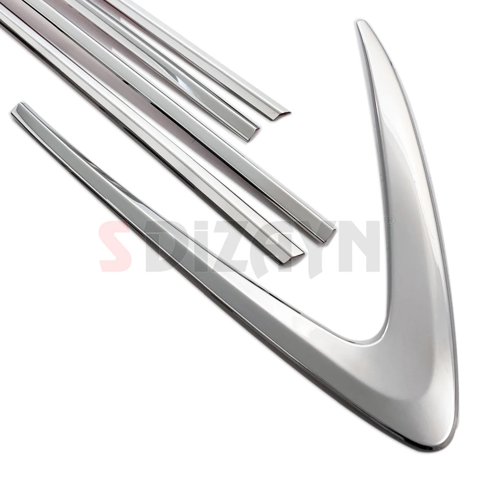 S Dizayn For Opel Corsa F Chrome Window Sill Overlay Cover Trim Stainless Steel 6 Pcs Exterior Car Accessories Parts Auto