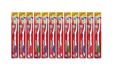 Cepillo de dientes Premium Clean Colgate medio raro, 12 unidades