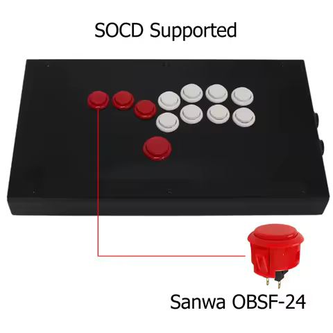 RAC-J800B All Buttons Hitbox Style Arcade Joystick Fight Stick Game Controller For PS4/PS3/PC Sanwa OBSF-24 30