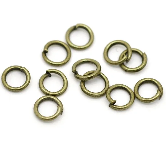 Doreen Box Lovely Antique Bronze Open Jump Rings 0.8mm 5mm 7mm 10mm Jewelry Findings Rings for DIY Jewelry Making , 200-1000PCs
