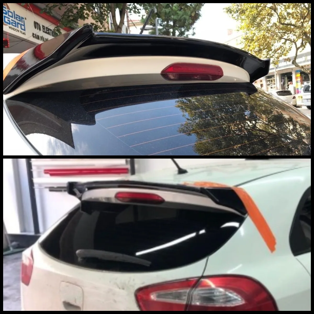 For Kia Rio 2012-2016 Spoiler Fiber Fiberglass Material Rear Roof Spoiler Wing Trunk Lip Car Styling Fully Compatible