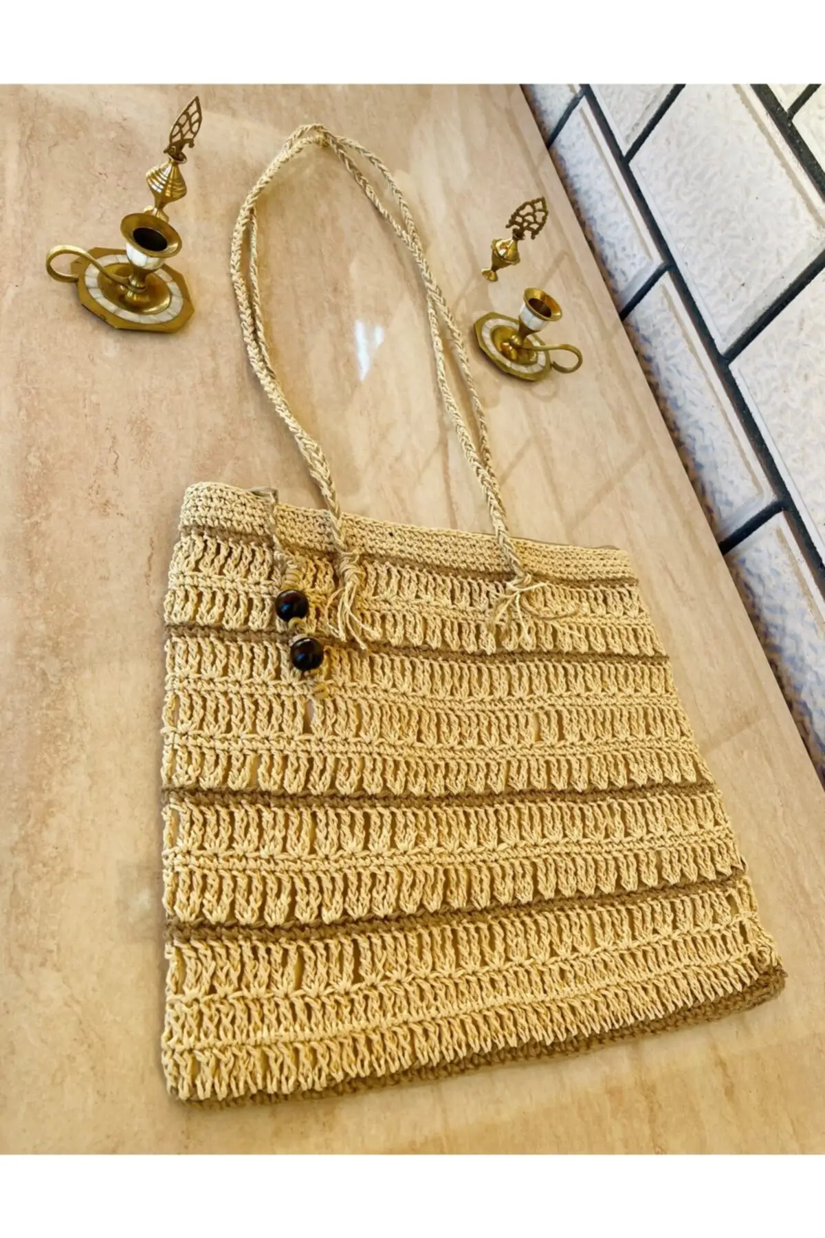 100% handmade straw bag. excellent workmanship. produced for you. hello summer. sun sea sand beach cottage