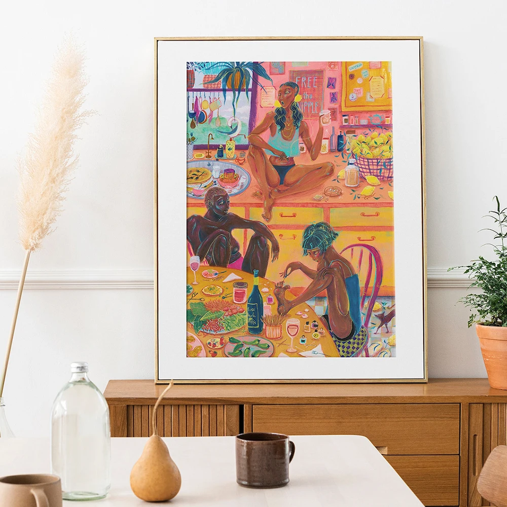 Whisky and Vitamins Drink Posters & Prints Modern Abstract Canvas Art Paintings Illustration Wall Picture For Kitchen Home Decor