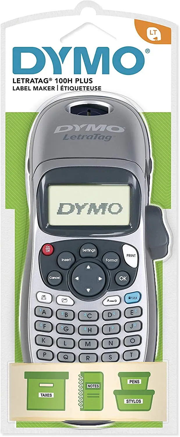 Electronic marker Dymo LetraTag LT100H/Silver 395 characters and symbols function date and time keyboard ABS character input style SMS 8 styles, 5 easy handling font sizes