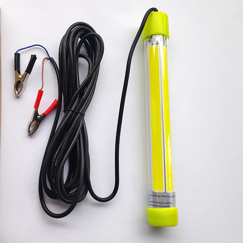 60W DC 12V Green White Yellow LED Fishing Light Underwater Drop Submersible Lures Boat Lamp Lights for Attracting Fish