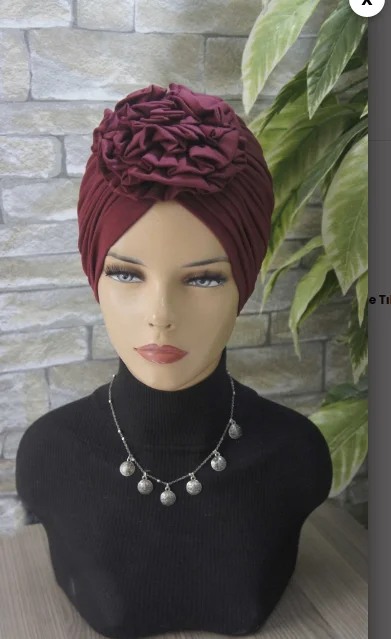 Amisos Bone Wrap Rose Pattern Hijab Fashion ROSE turban hat women muslim Hijab cap under scarf Bone Bonne DUBAI ARAB