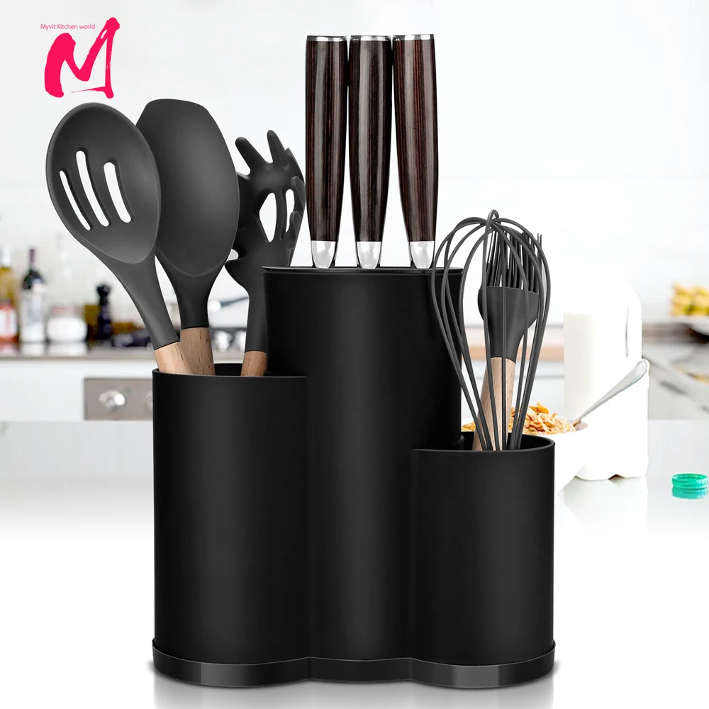 Knife holder Multi-Function Utensil stand Knife Block PP Flatware Drainer Storage Box Spoon Fork Kitchen Organizer Rack